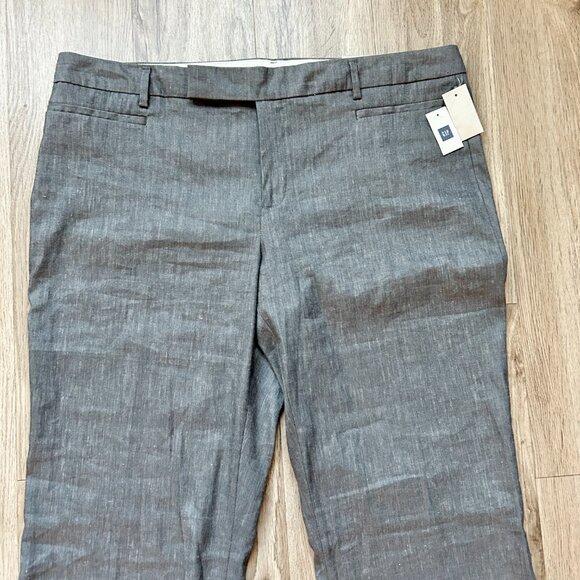 Gap Women's Modern Boot Linen Work Pants in Charcoal Gray Size 16R NWT - Picture 4 of 12